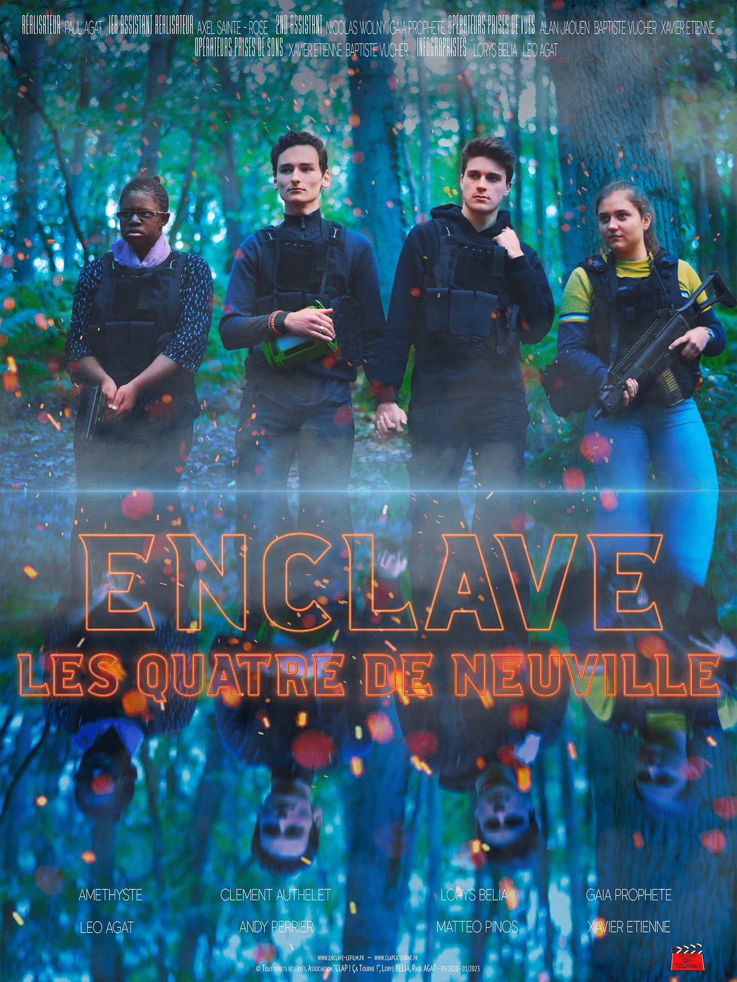 Affiche promotionnelle de la web-série "ENCLAVE - Les Quatre de Neuville" / 2023